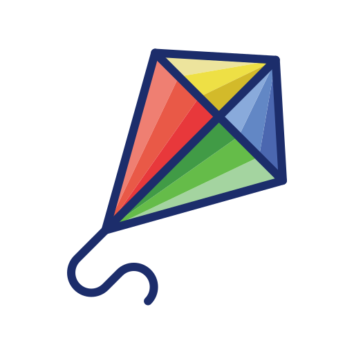 Kite Flaticons Lineal Color icon