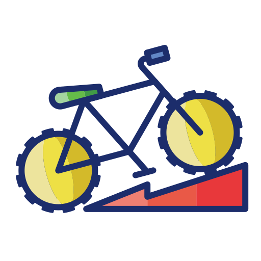 Mountain bike Flaticons Lineal Color icon