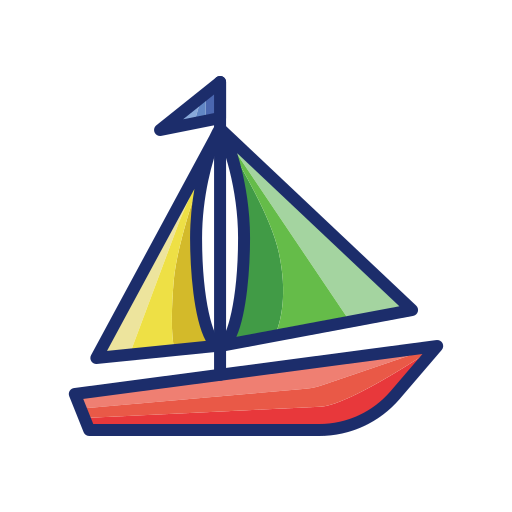 Парусная лодка Flaticons Lineal Color иконка