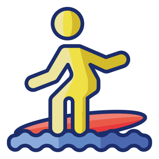 Surf Flaticons Lineal Color Ícone