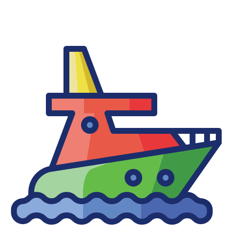 Яхта Flaticons Lineal Color иконка