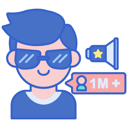 Mega influencer Flaticons Lineal Color icon