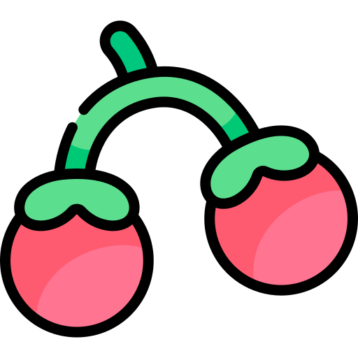 Tomate cherry Kawaii Lineal color icono