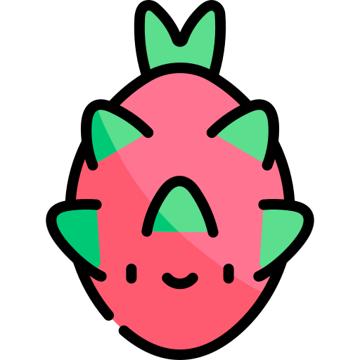 Fruta del dragón Kawaii Lineal color icono