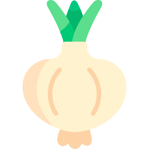 Cebolla Kawaii Flat icono