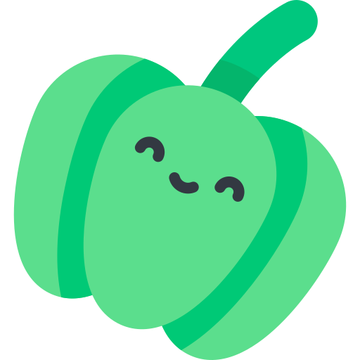 зеленый перец Kawaii Flat иконка