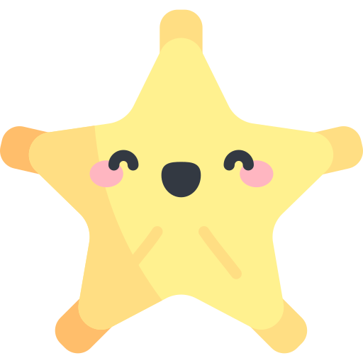 stella di frutta Kawaii Flat icona