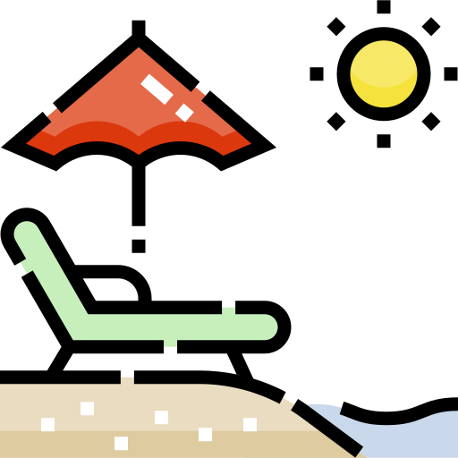 해변 의자 Detailed Straight Lineal color icon
