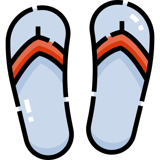 flip flops Detailed Straight Lineal color icon