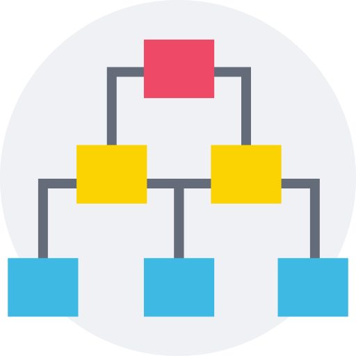 struktura hierarchiczna Prosymbols Flat ikona