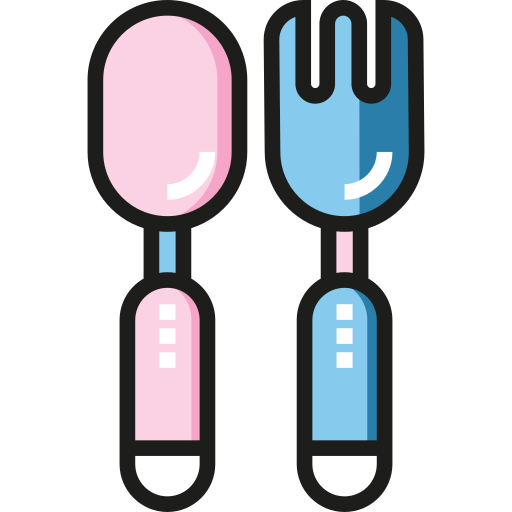 Baby cutlery Detailed Straight Lineal color icon