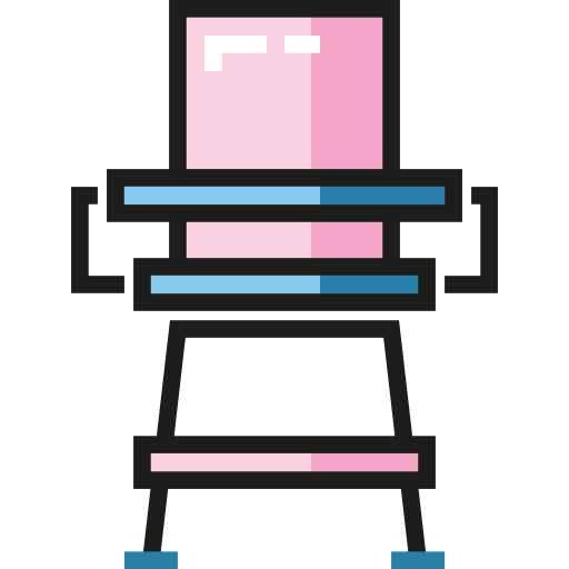silla alta Detailed Straight Lineal color icono