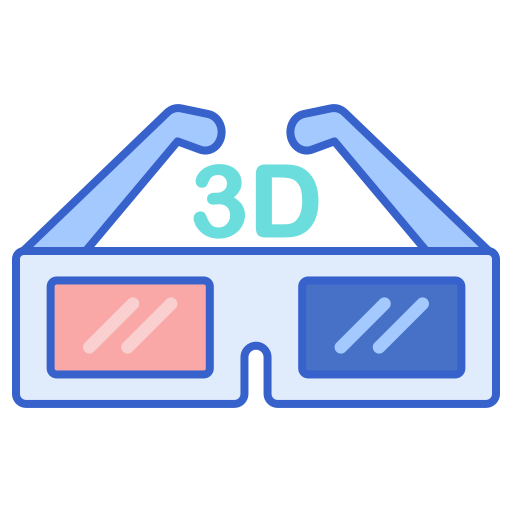 3d bril Flaticons Lineal Color icoon