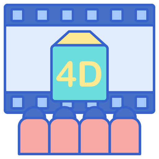 4d movie Flaticons Lineal Color icon