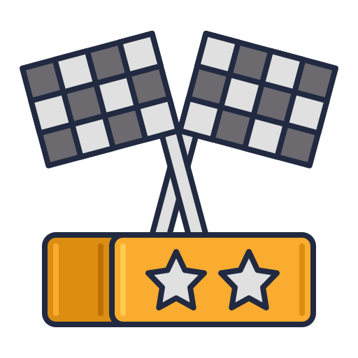 flaga w szachownicę Flaticons Lineal Color ikona