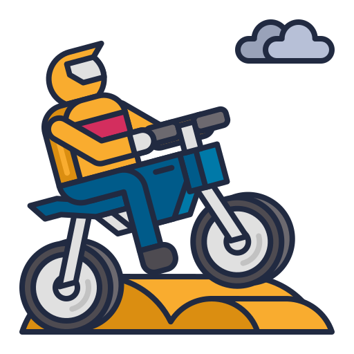 Motocross Flaticons Lineal Color icono