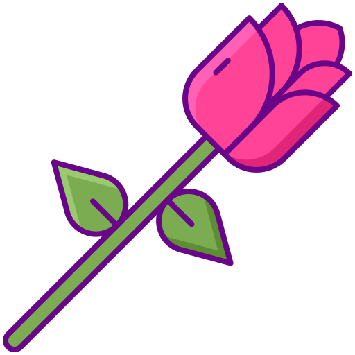 róża Flaticons Lineal Color ikona