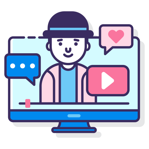 youtuber Flaticons Lineal Color icona