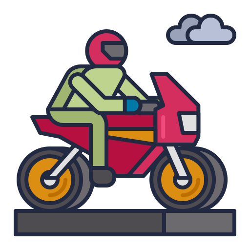 motocykl Flaticons Lineal Color ikona
