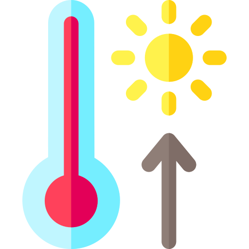 Temperatura alta Basic Rounded Flat Ícone