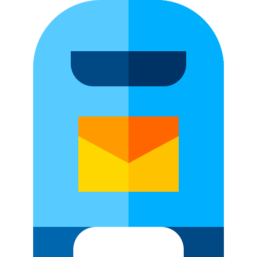 buzón de correo Basic Straight Flat icono