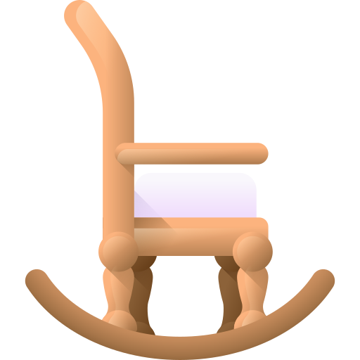 흔들 의자 3D Color icon