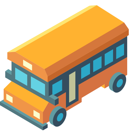 autobus szkolny Chanut is Industries Isometric ikona