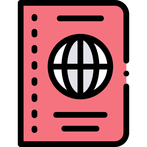 Pasaporte Detailed Rounded Lineal color icono
