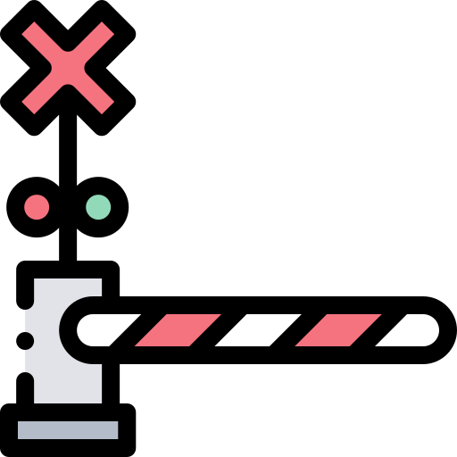 Level crossing Detailed Rounded Lineal color icon