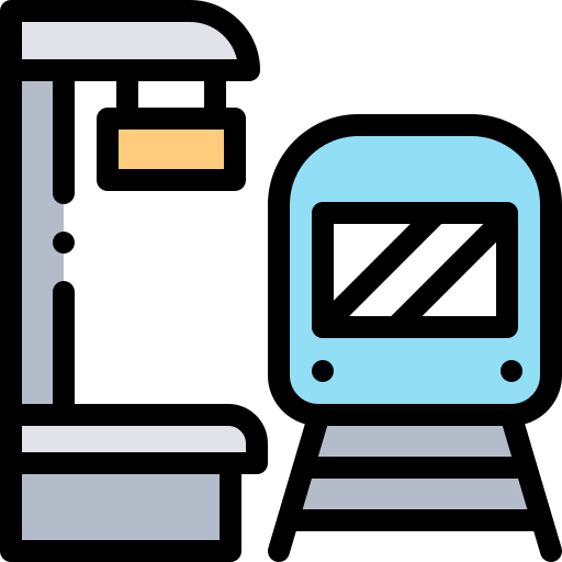 bahnhof Detailed Rounded Lineal color icon