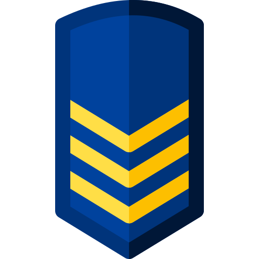 rango militar Basic Rounded Flat icono