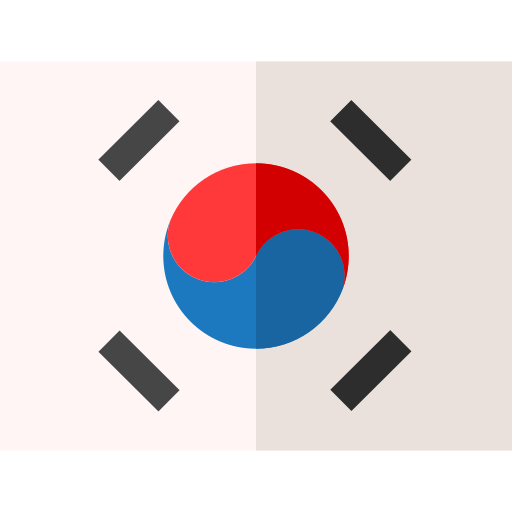 zuid-korea Basic Straight Flat icoon
