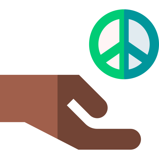 simbolo di pace Basic Straight Flat icona