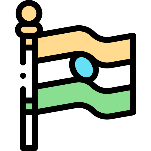인도 국기 Detailed Rounded Lineal color icon