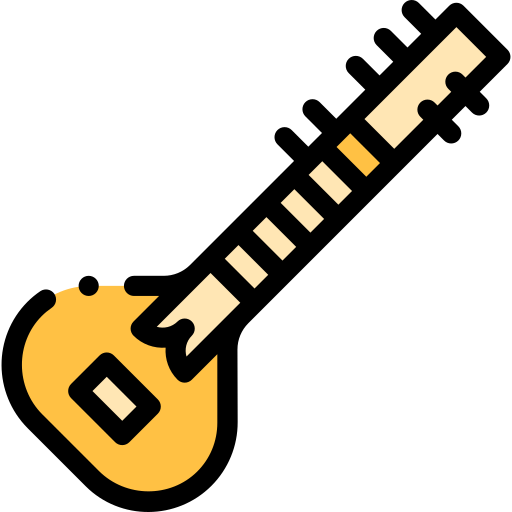 Sitar Detailed Rounded Lineal color icon