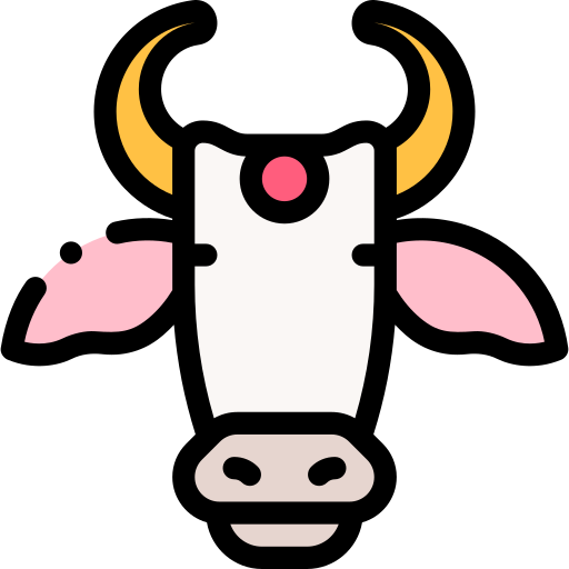 Cow Detailed Rounded Lineal color icon