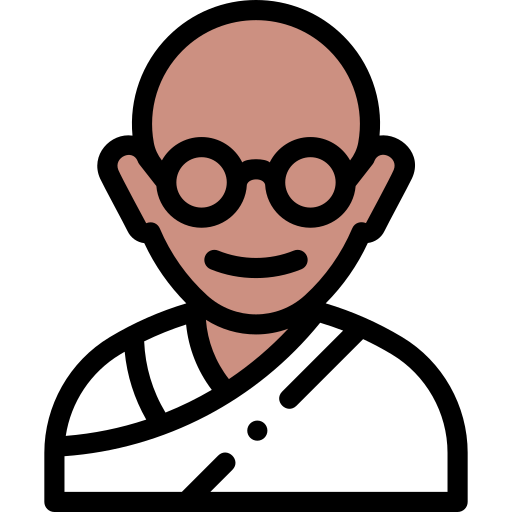 Gandhi Detailed Rounded Lineal color icon