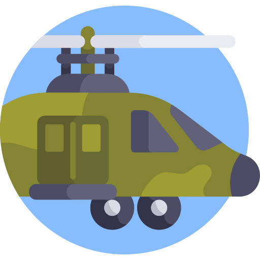 Helicóptero Detailed Flat Circular Flat icono