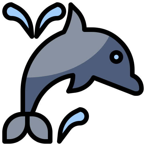delfin Surang Lineal Color ikona