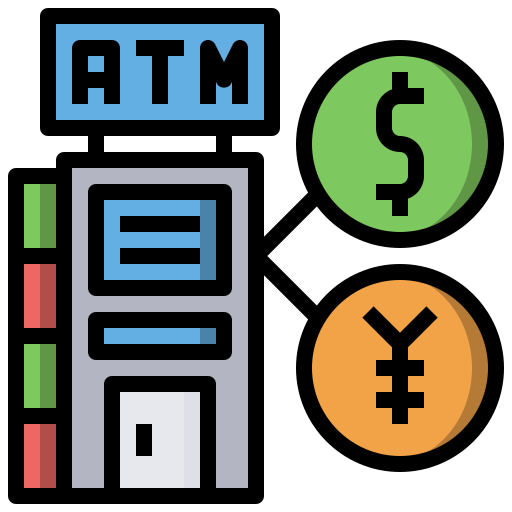 geldautomaat Surang Lineal Color icoon