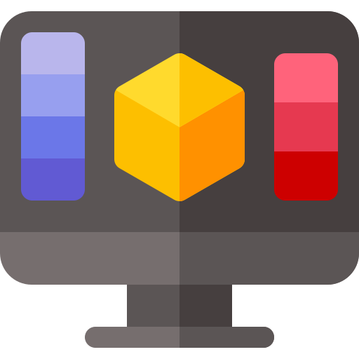 programmation 3d Basic Rounded Flat Icône