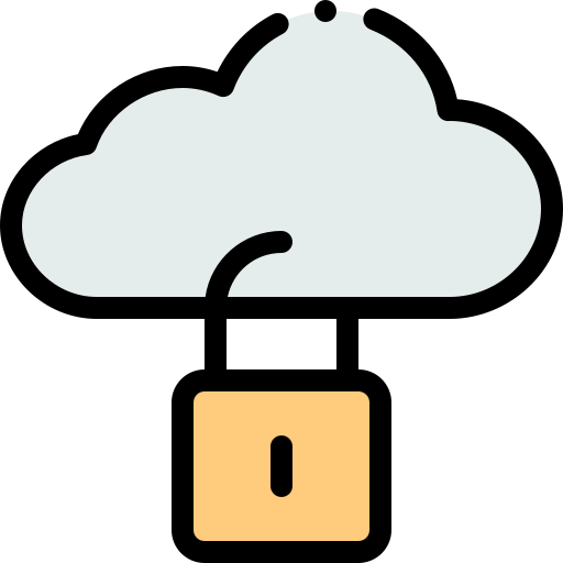 archiviazione cloud Detailed Rounded Lineal color icona