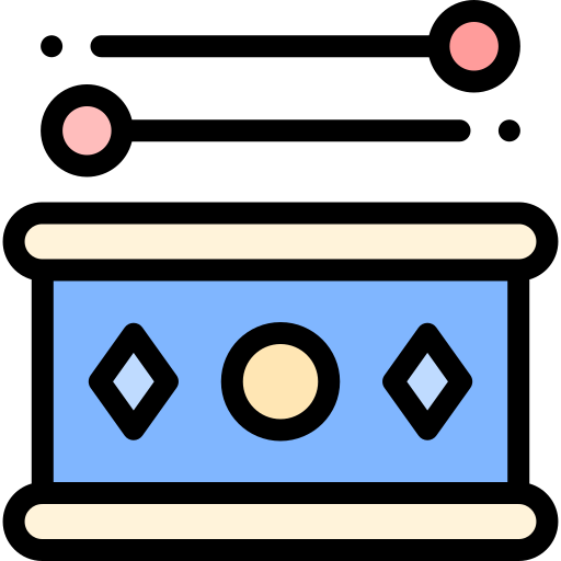 bęben Detailed Rounded Lineal color ikona