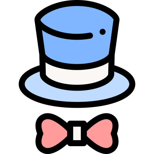Top hat Detailed Rounded Lineal color icon