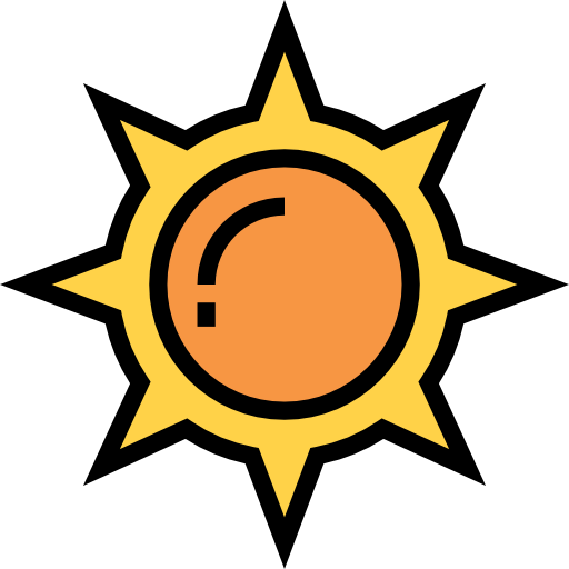 太陽 Detailed Straight Lineal color icon
