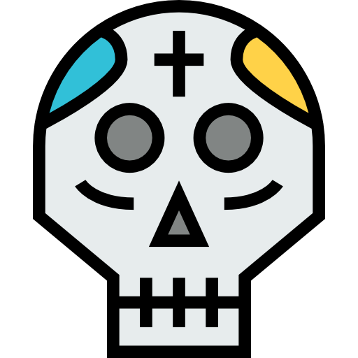 Skull Detailed Straight Lineal color icon