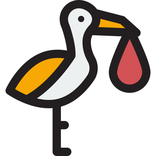 Stork Detailed Rounded Lineal color icon