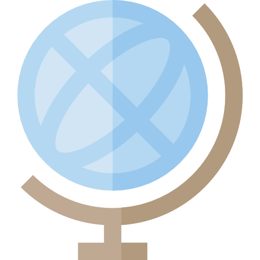 Globe Basic Straight Flat icon