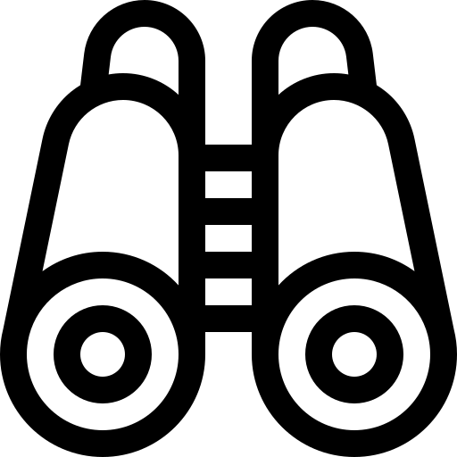 Binocular Basic Rounded Lineal Ícone