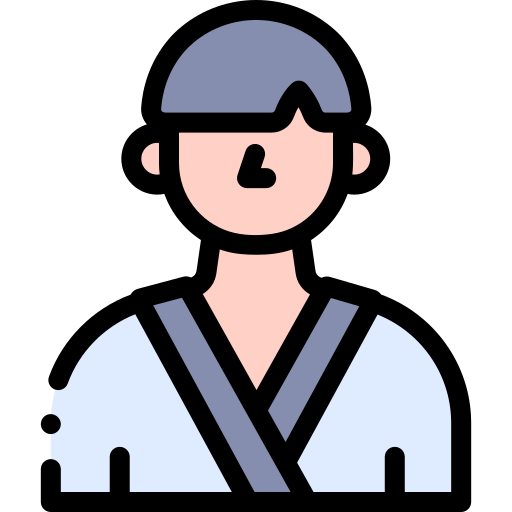 Karateka Detailed Rounded Lineal color icon